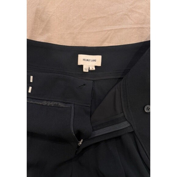 Helmut Lang Size 6 Pants Womens Navy Crepe Tapered Leg Relaxed Pleated Ankle - Picture 3 of 7